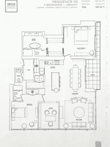 A creatively revised floor plan at 200 Cumberland in Toronto